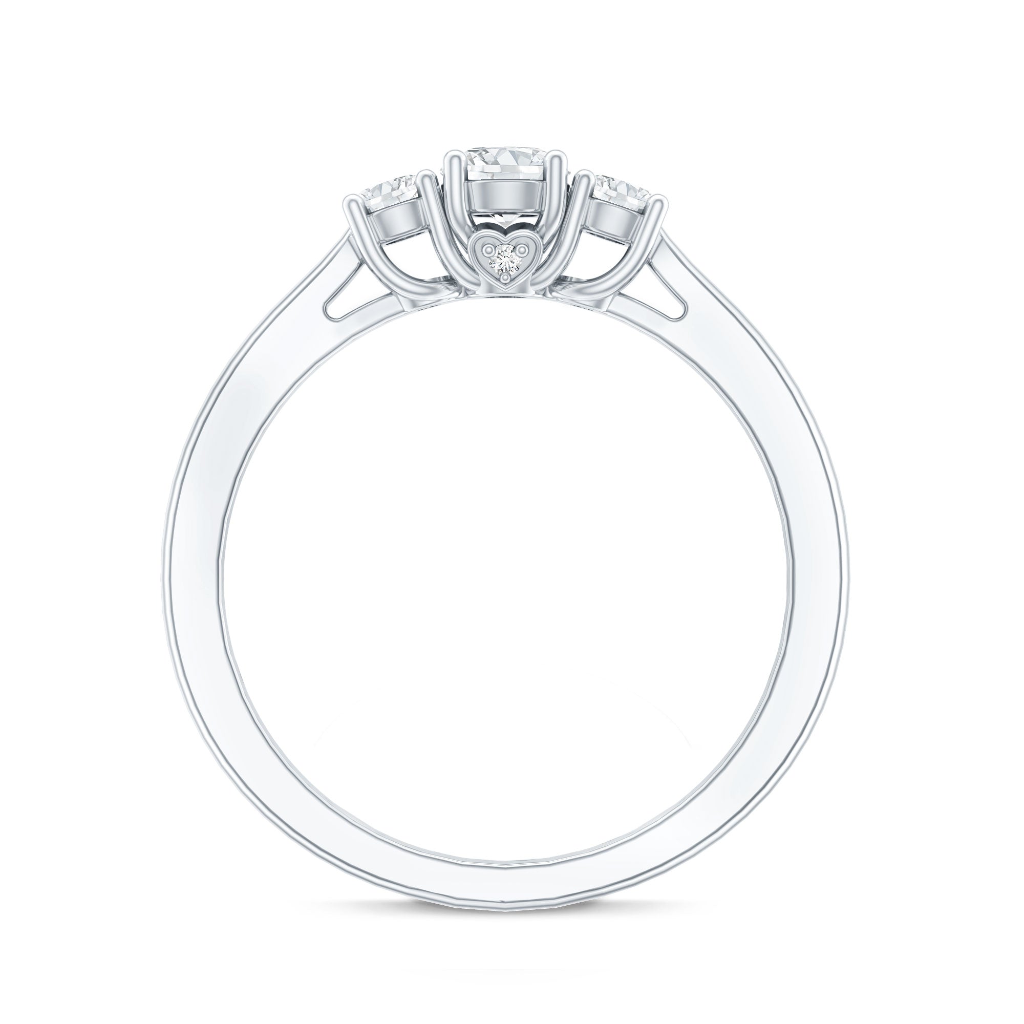 Lab Grown Diamond Minimal 3 Stone Engagement Ring