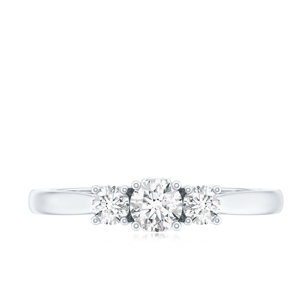 Lab Grown Diamond Minimal 3 Stone Engagement Ring