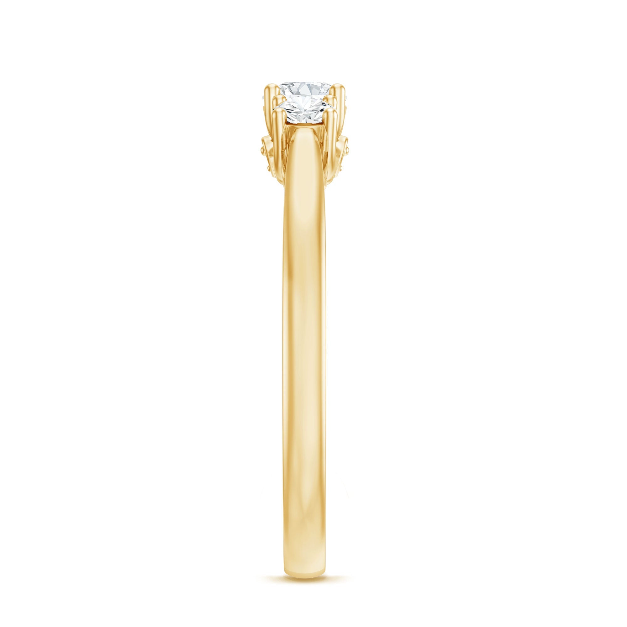 Lab Grown Diamond Minimal 3 Stone Engagement Ring