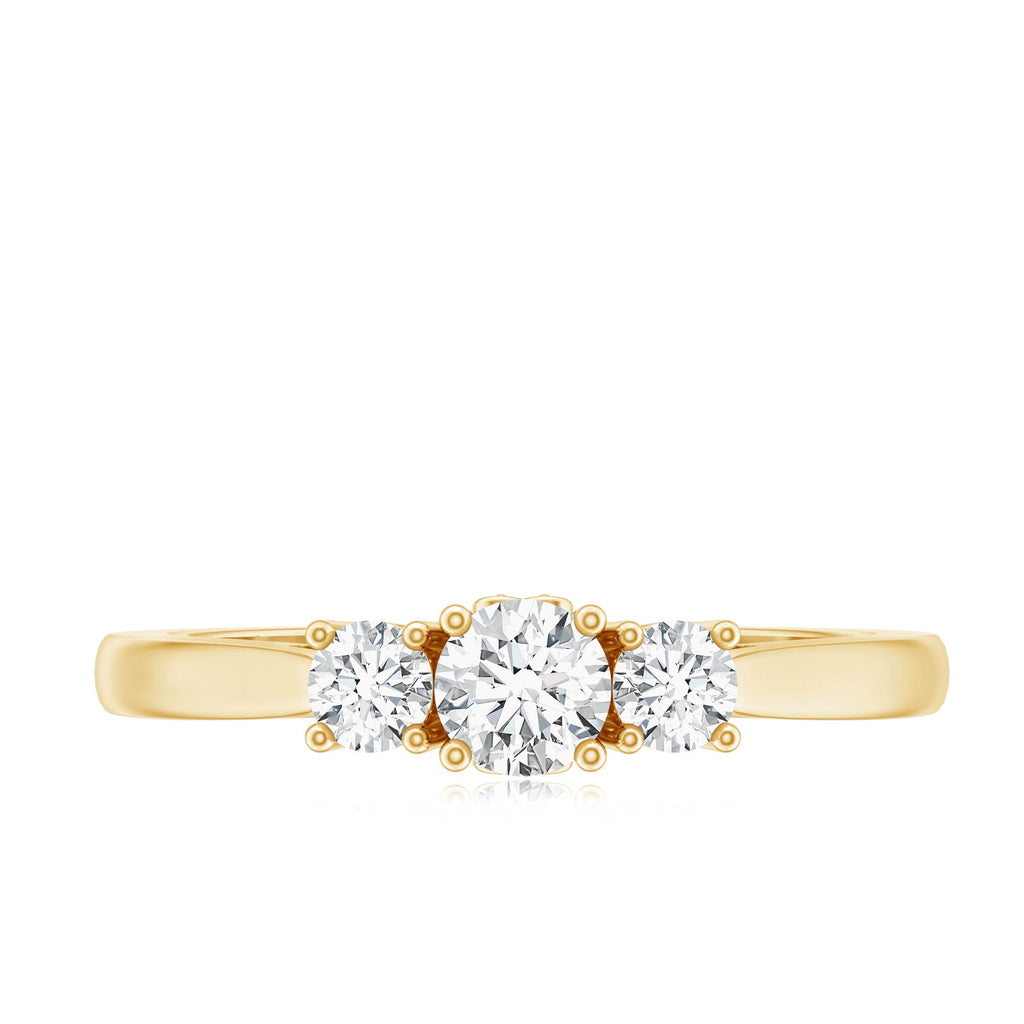 Lab Grown Diamond Minimal 3 Stone Engagement Ring