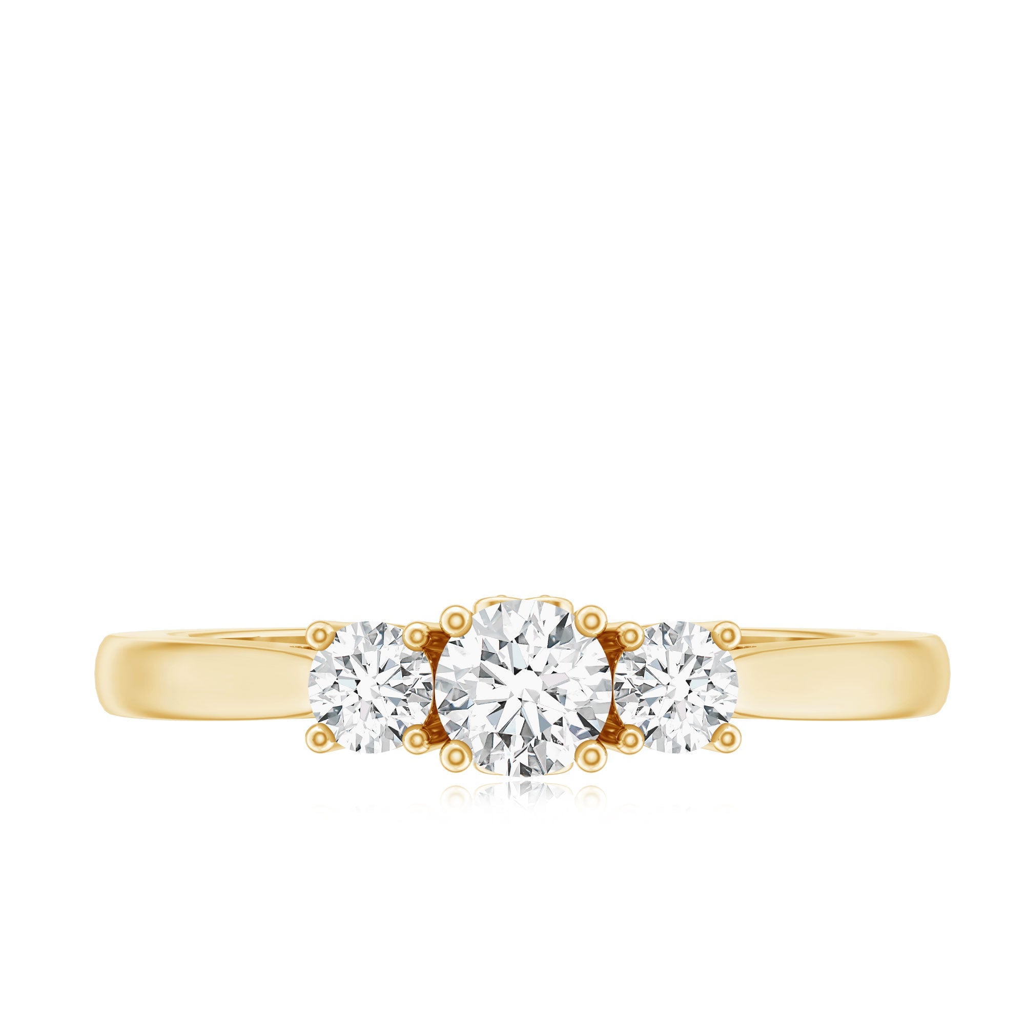 Lab Grown Diamond Minimal 3 Stone Engagement Ring