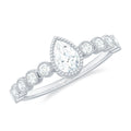 Lab Grown Diamond 5X7 MM Pear Shaped Engagement Ring With Side Stones