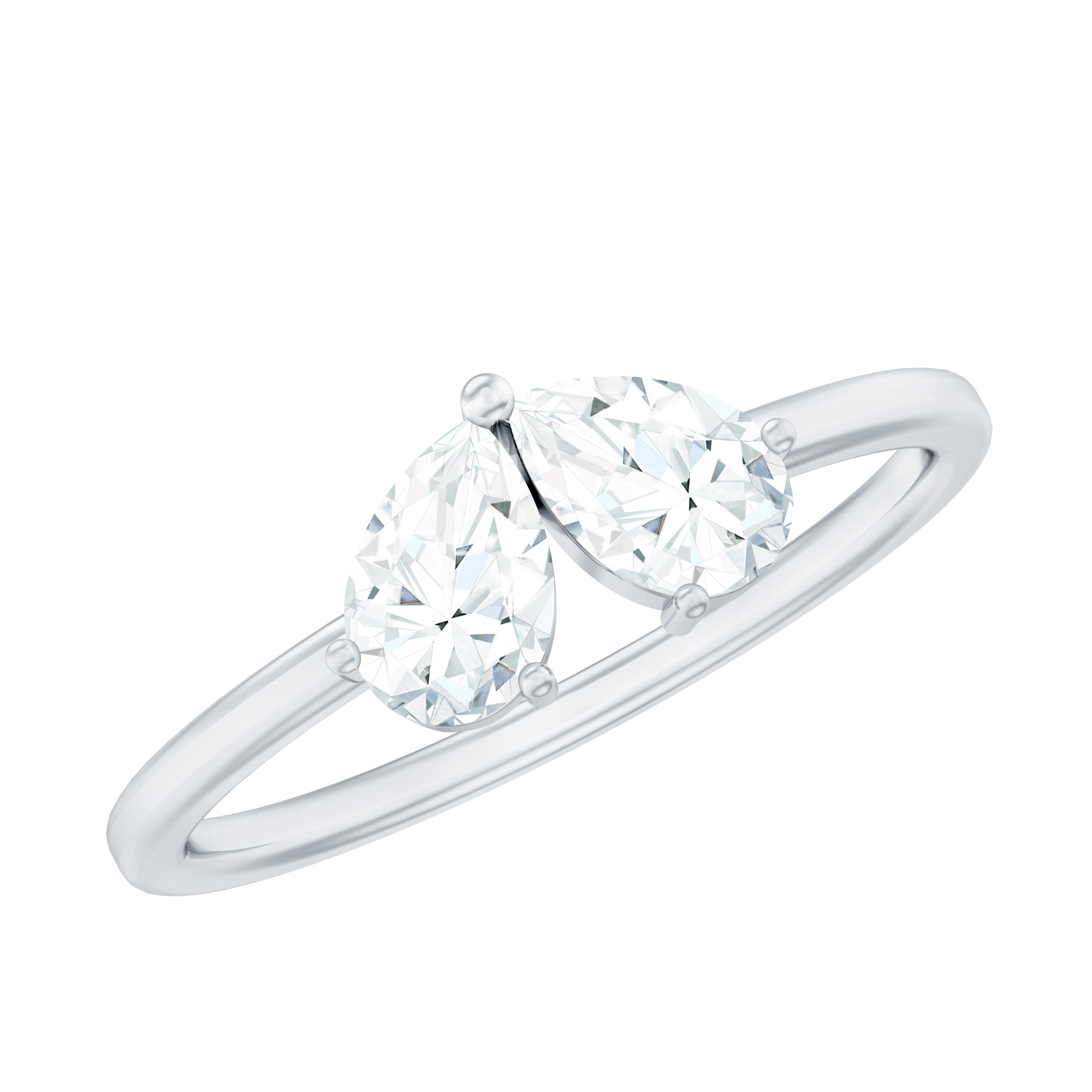 Certified Lab Grown Diamond 2 Stone Promise Ring