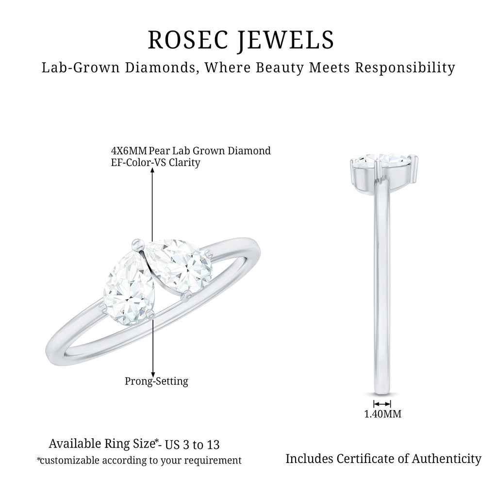 Certified Lab Grown Diamond 2 Stone Promise Ring