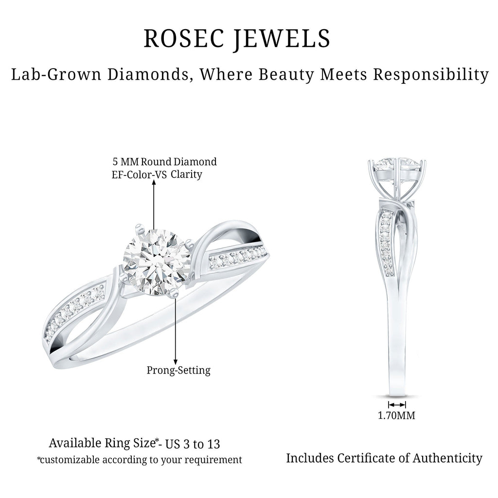 Certified Lab Grown Diamond 5 MM Infinity Engagement Ring