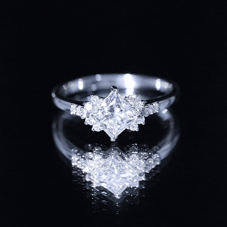 Certified 5 MM Lab Grown Diamond Princess Cut Engagement Ring