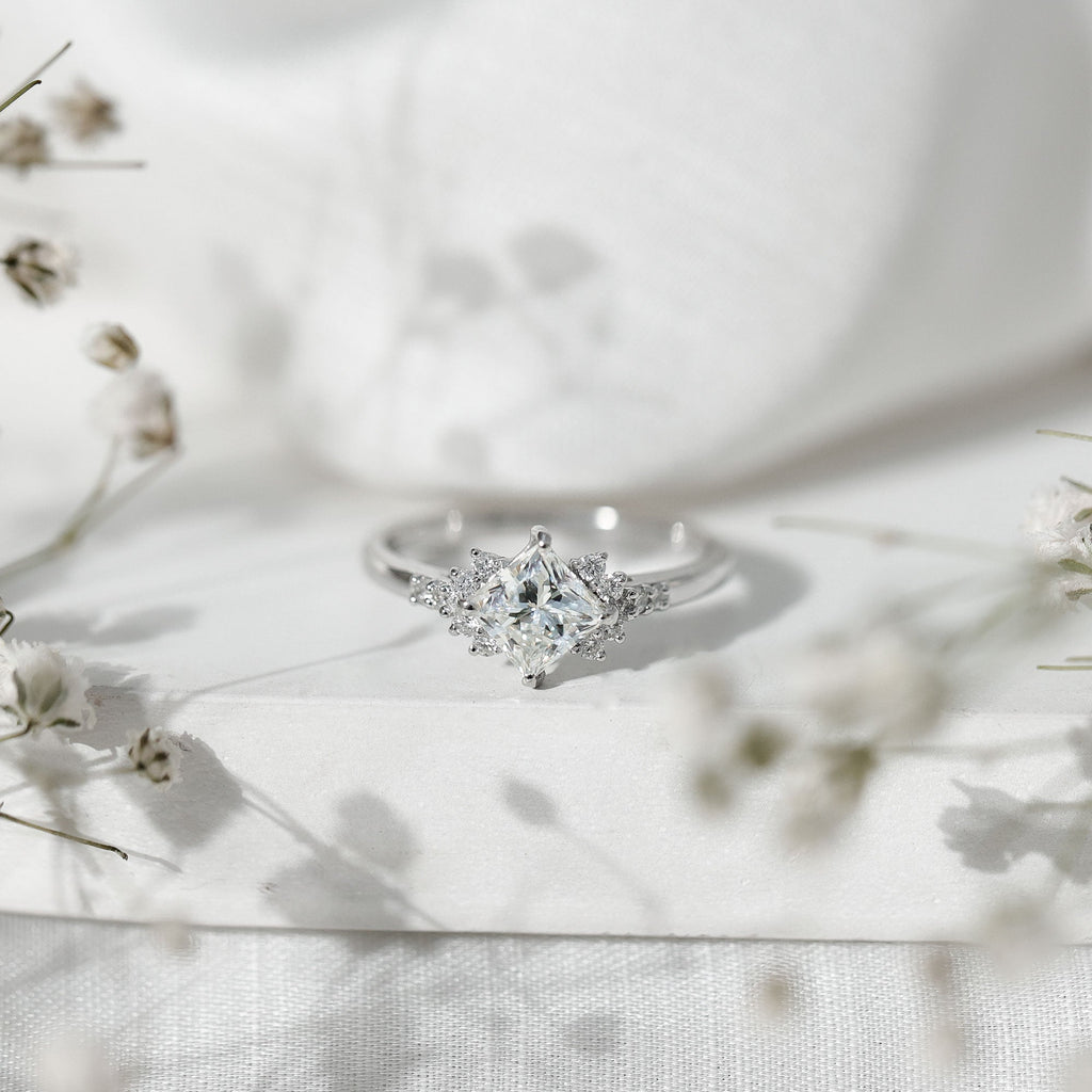 Certified 5 MM Lab Grown Diamond Princess Cut Engagement Ring