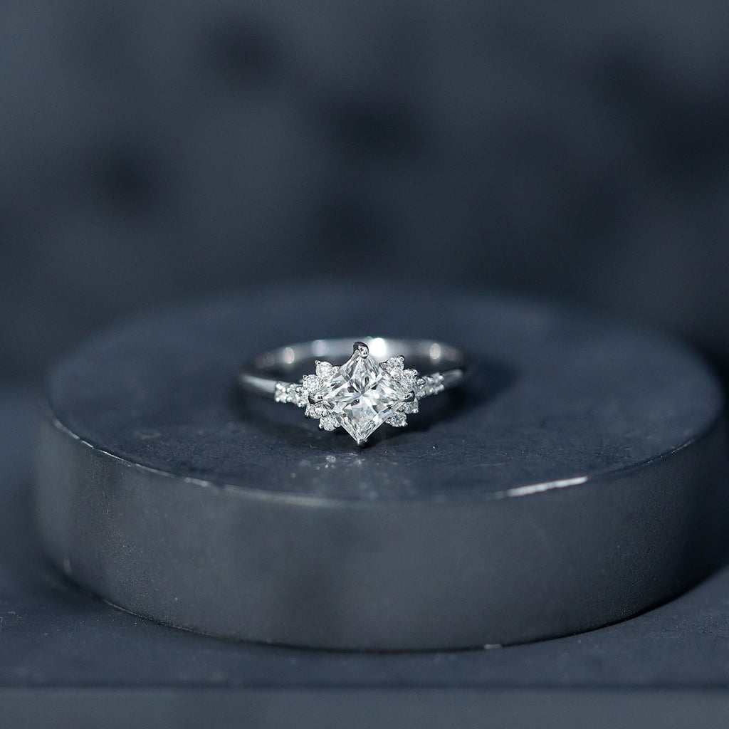 Certified 5 MM Lab Grown Diamond Princess Cut Engagement Ring