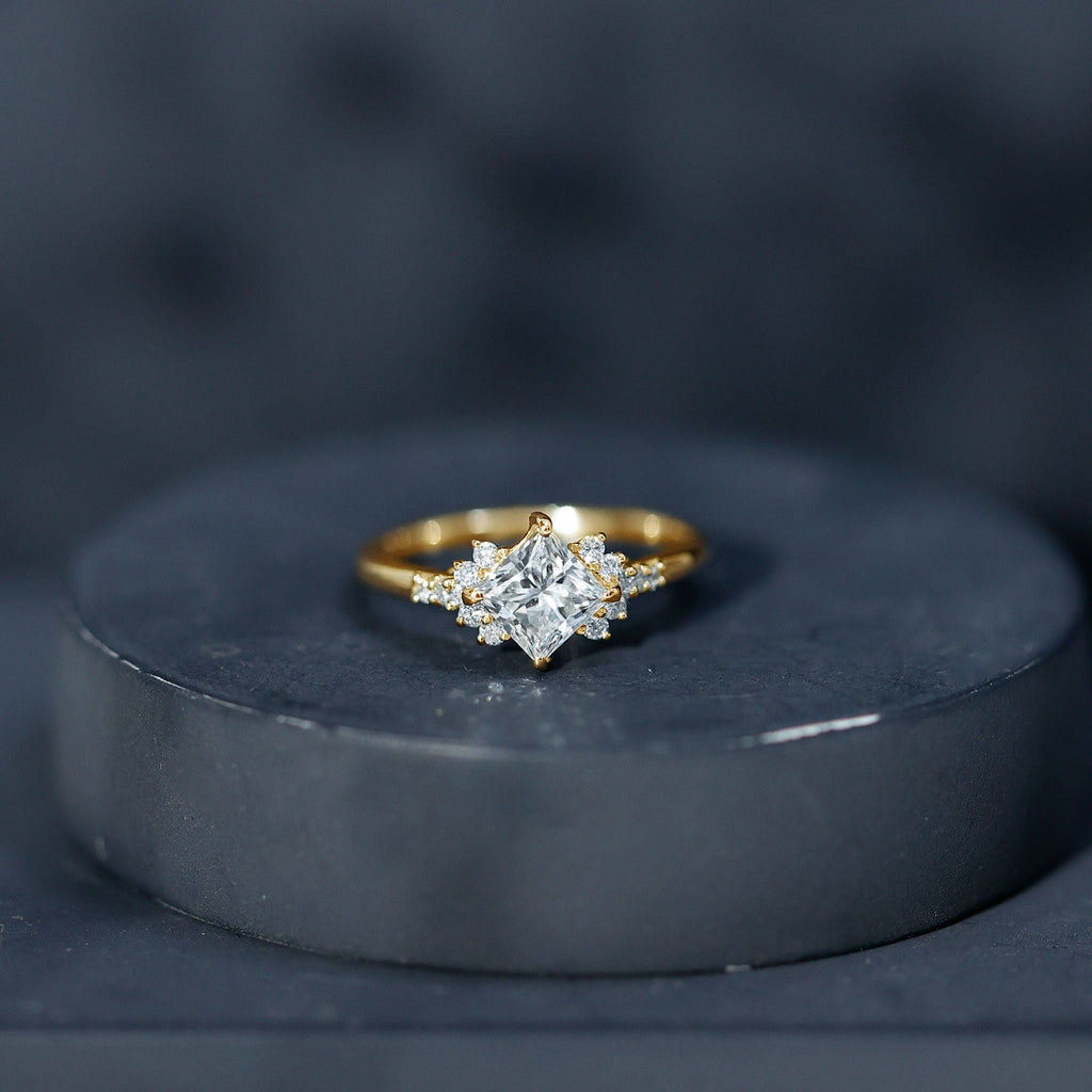 Certified 5 MM Lab Grown Diamond Princess Cut Engagement Ring
