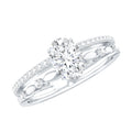 Lab Grown Diamond 5X7 MM Oval Shaped Double Band Engagement Ring