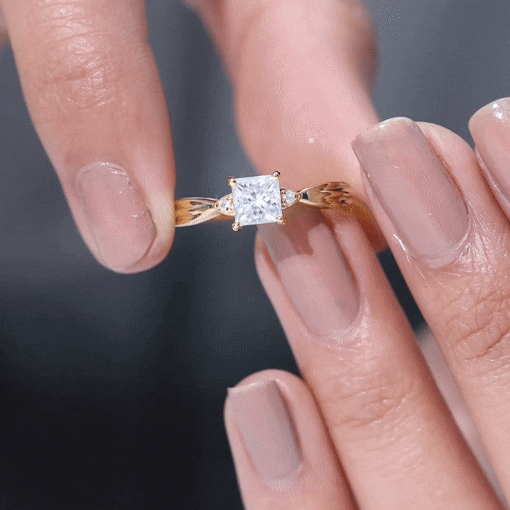 5 MM Princess Cut Lab Grown Diamond Solitaire Promise Ring
