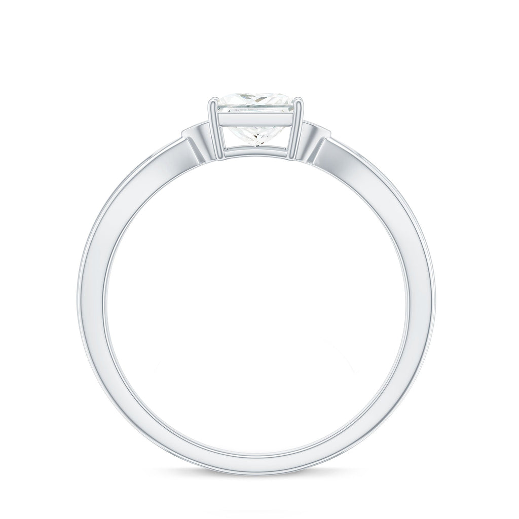 5 MM Princess Cut Lab Grown Diamond Solitaire Promise Ring