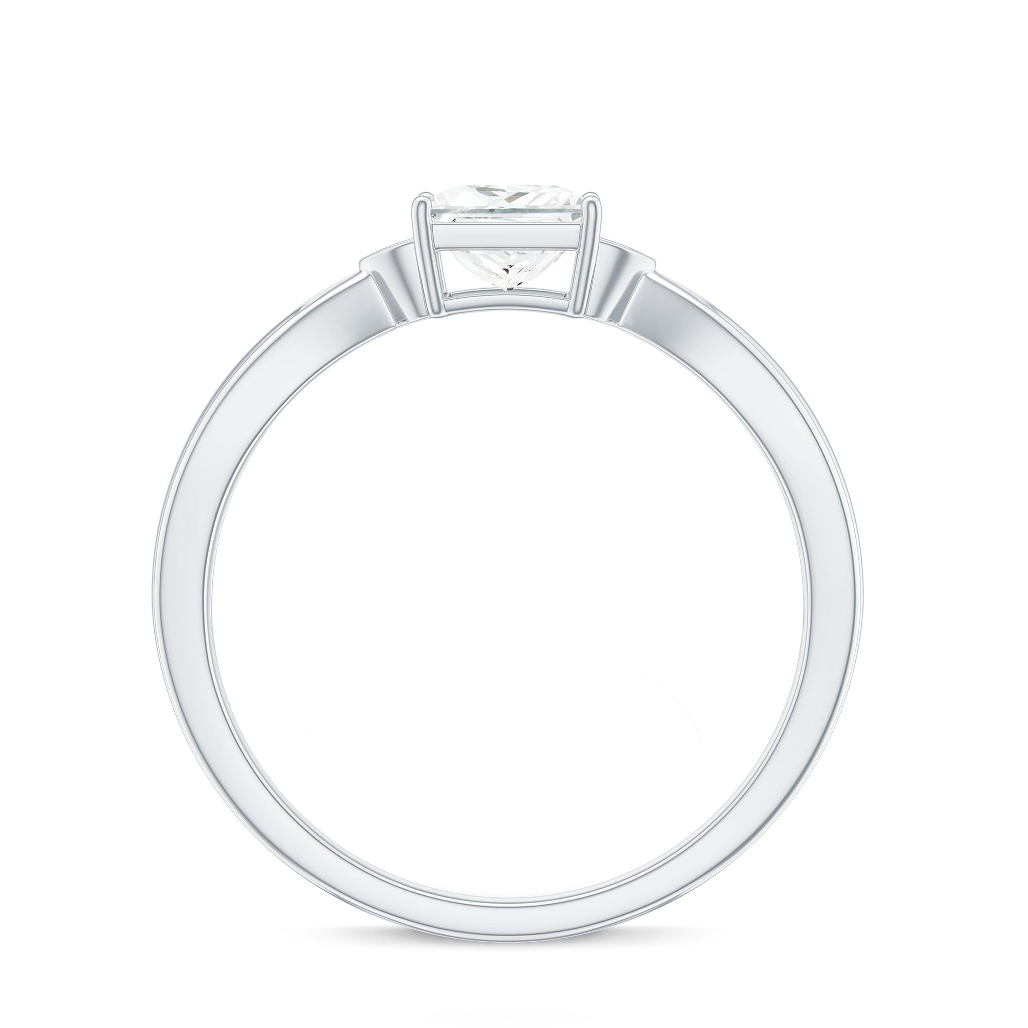 5 MM Princess Cut Lab Grown Diamond Solitaire Promise Ring