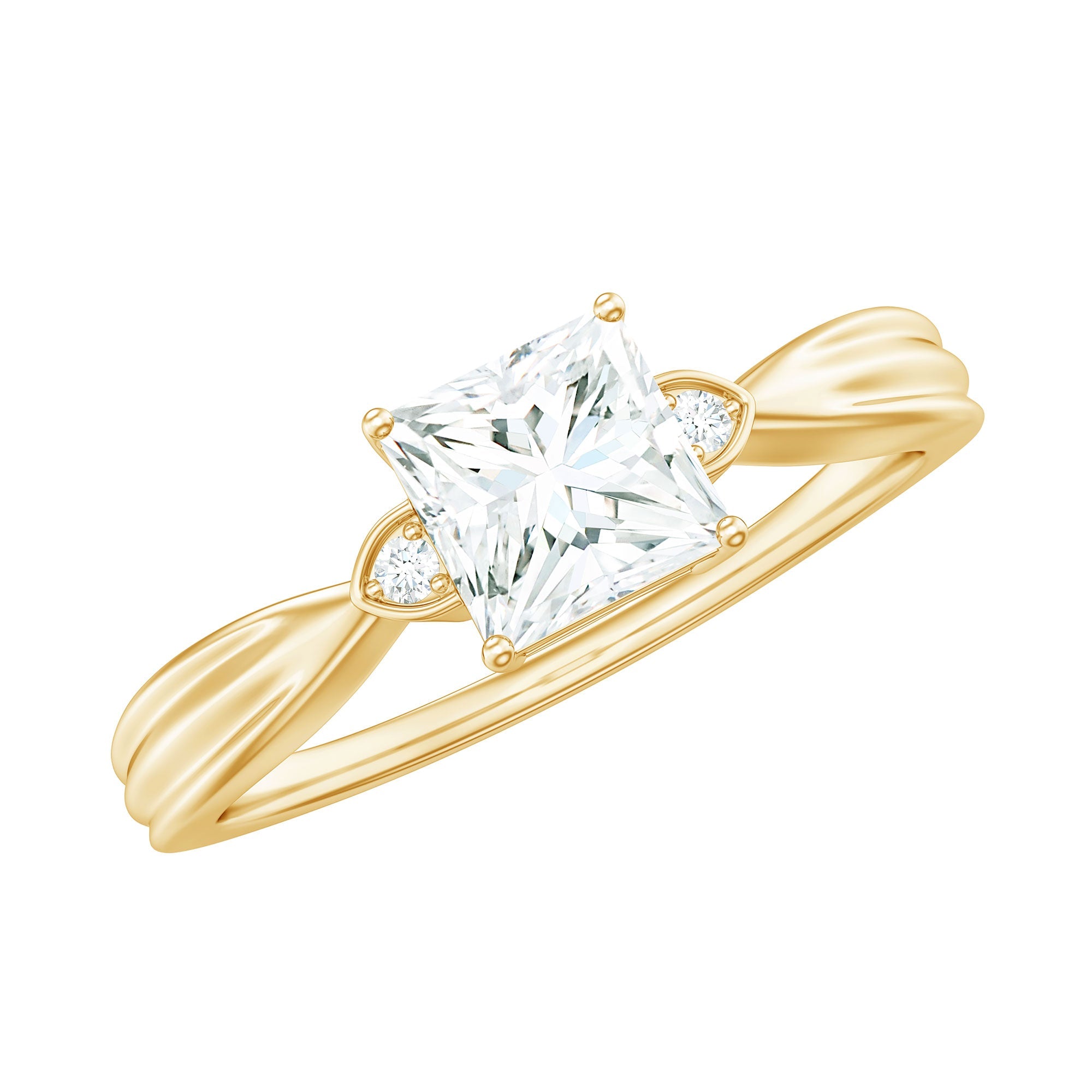 5 MM Princess Cut Lab Grown Diamond Solitaire Promise Ring