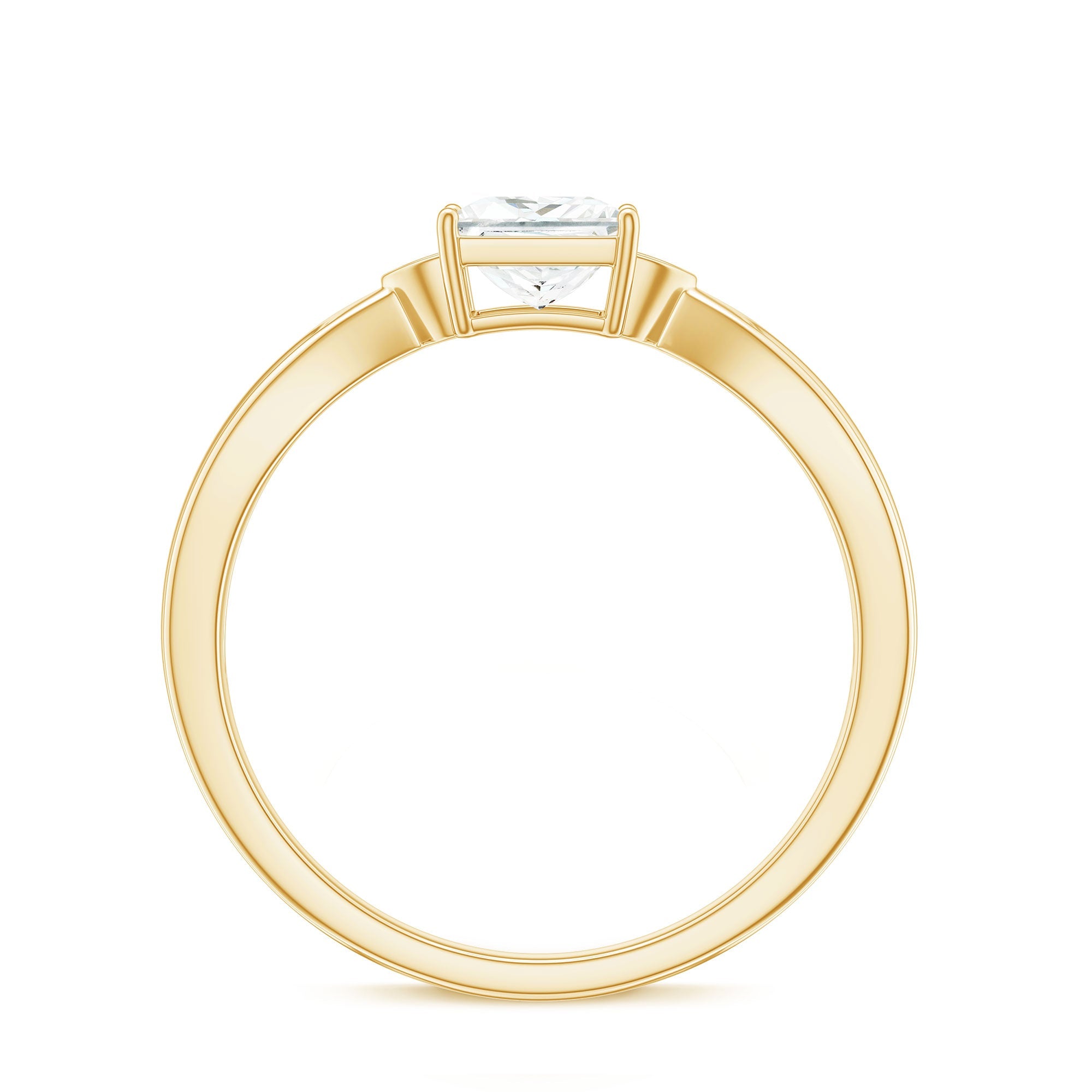 5 MM Princess Cut Lab Grown Diamond Solitaire Promise Ring