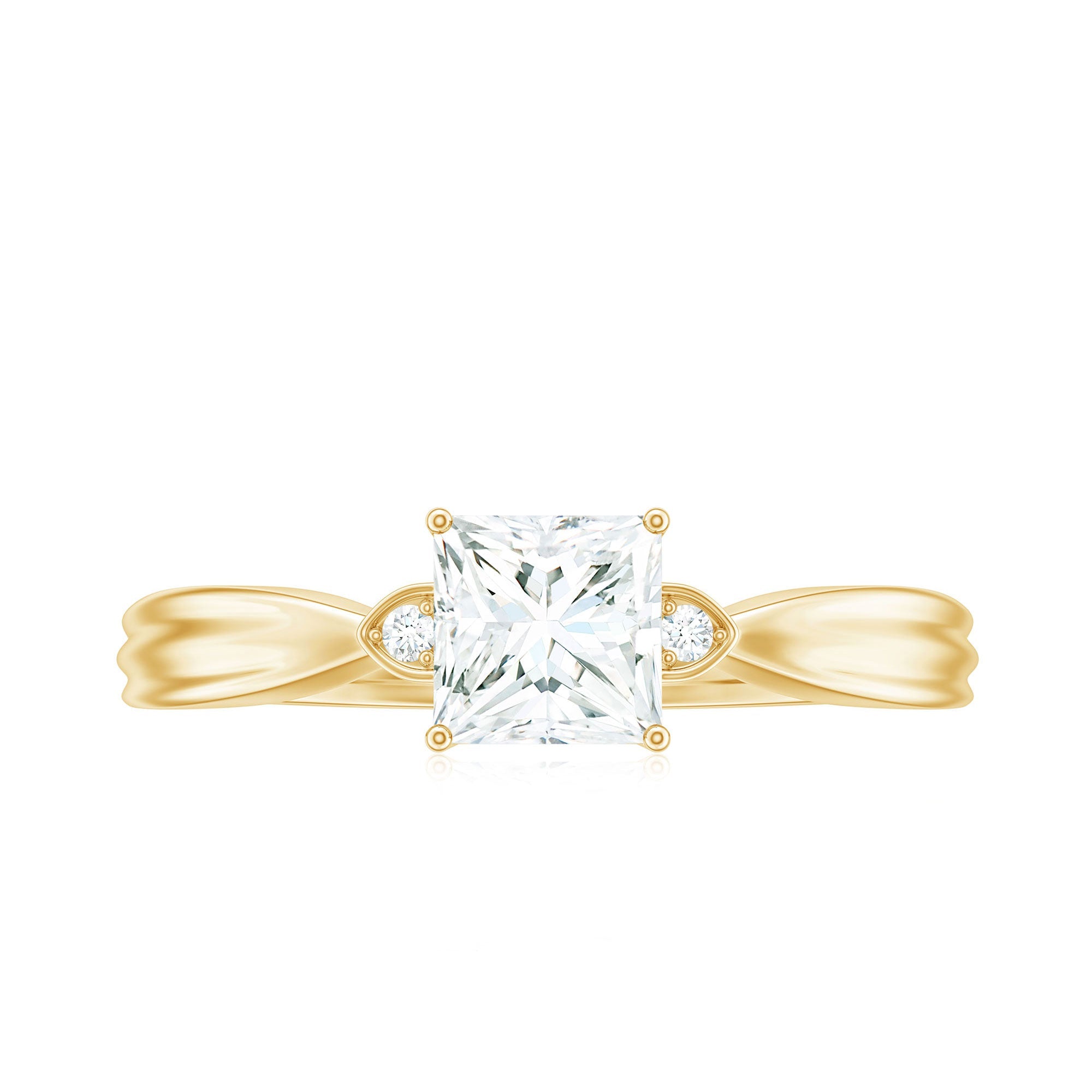 5 MM Princess Cut Lab Grown Diamond Solitaire Promise Ring