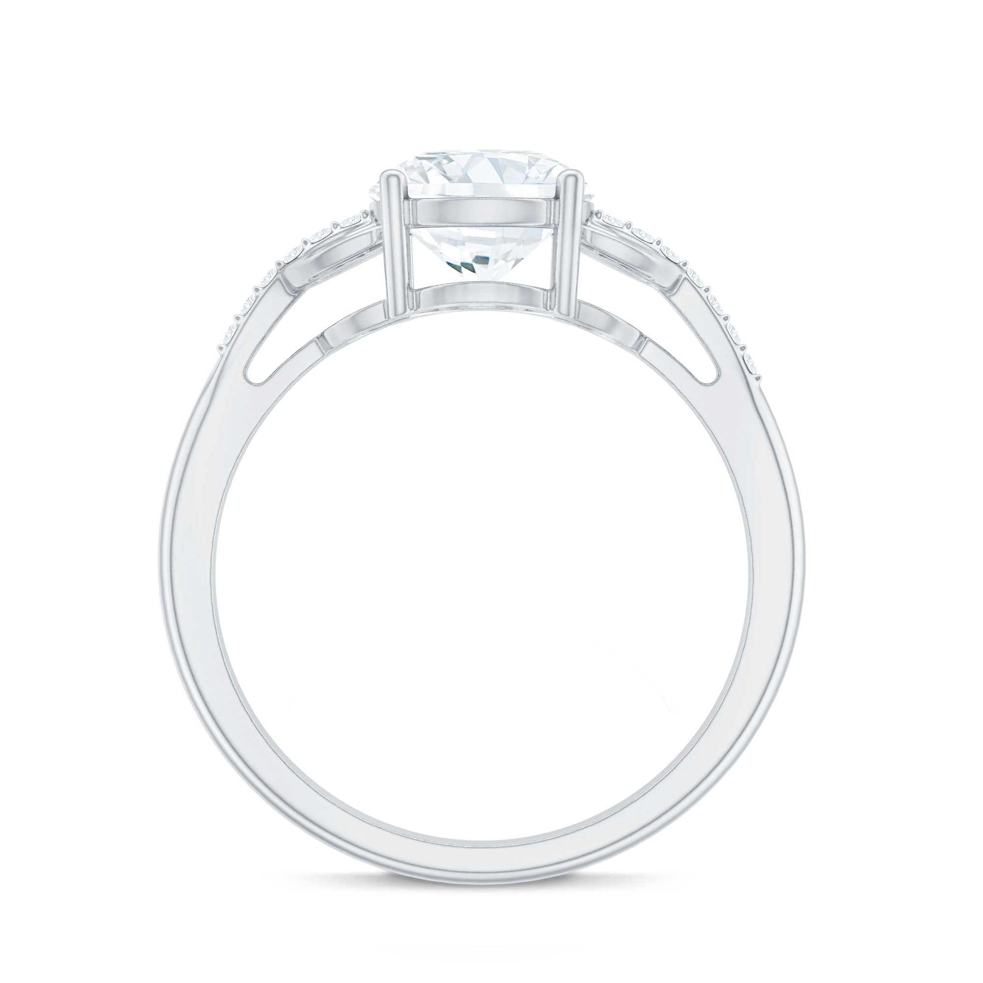 Certified 8 MM Round Lab Grown Diamond Unique Engagement Ring