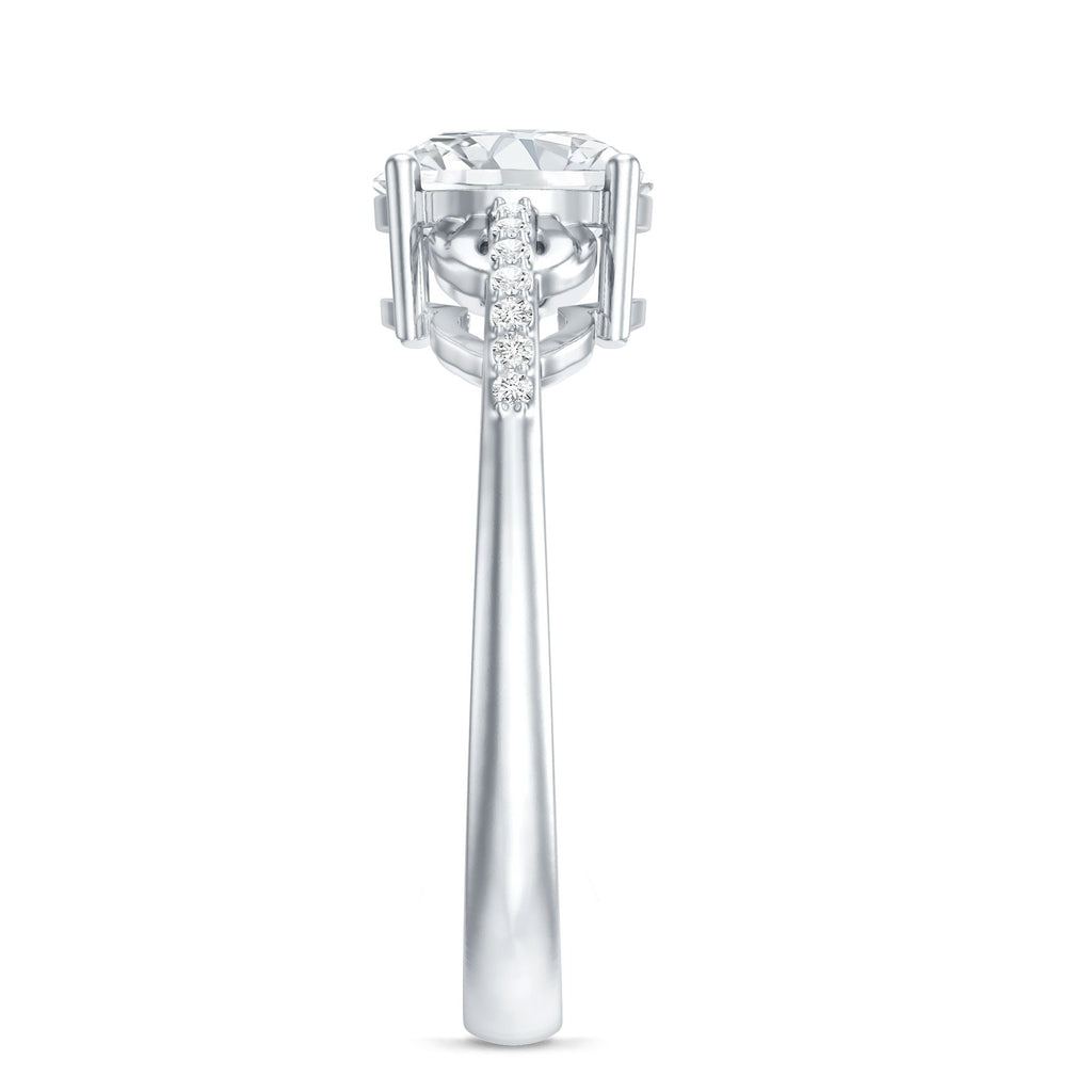 Certified 8 MM Round Lab Grown Diamond Unique Engagement Ring