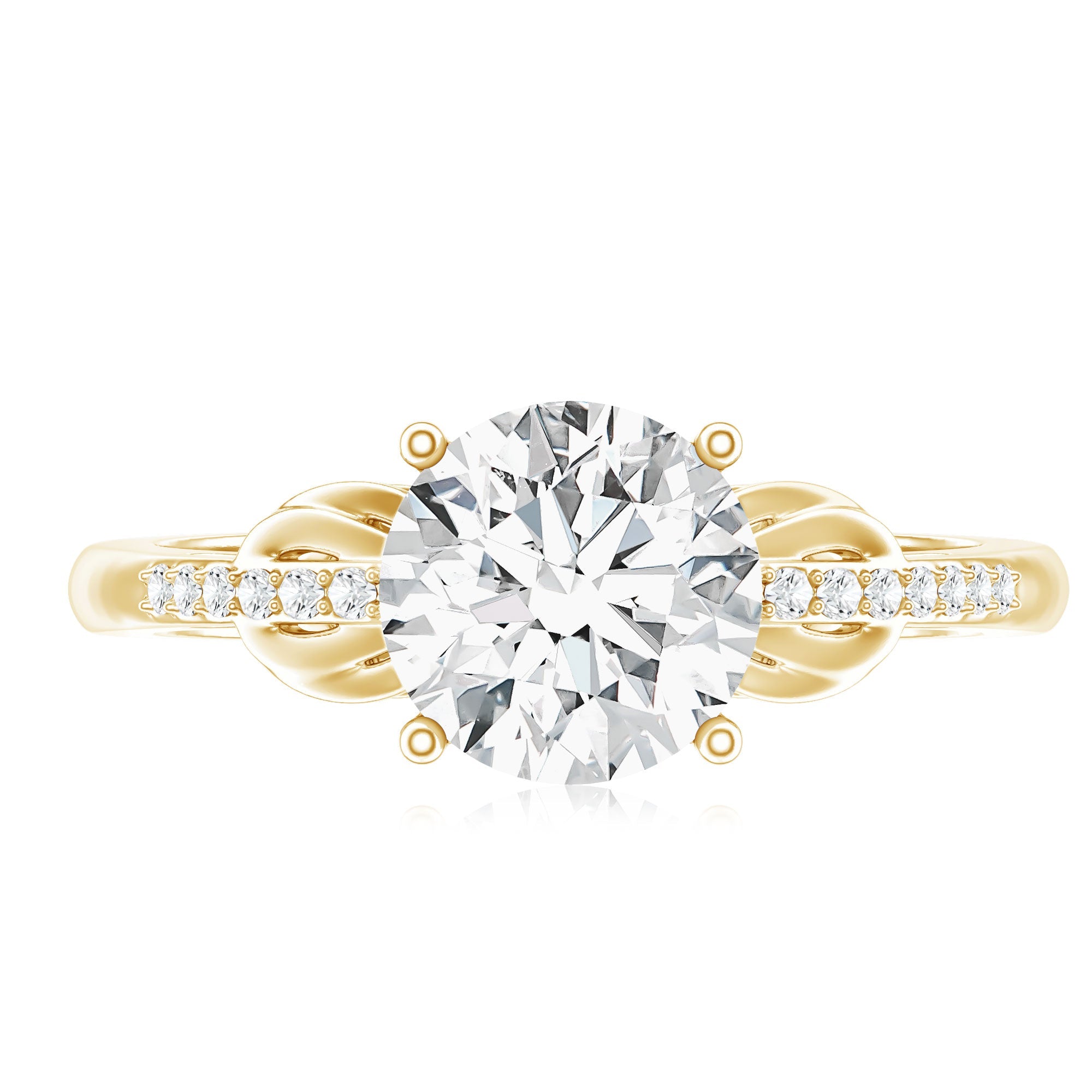Certified 8 MM Round Lab Grown Diamond Unique Engagement Ring