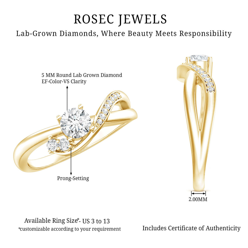 Certified 5 MM Lab Grown Diamond Proposal Ring For Women