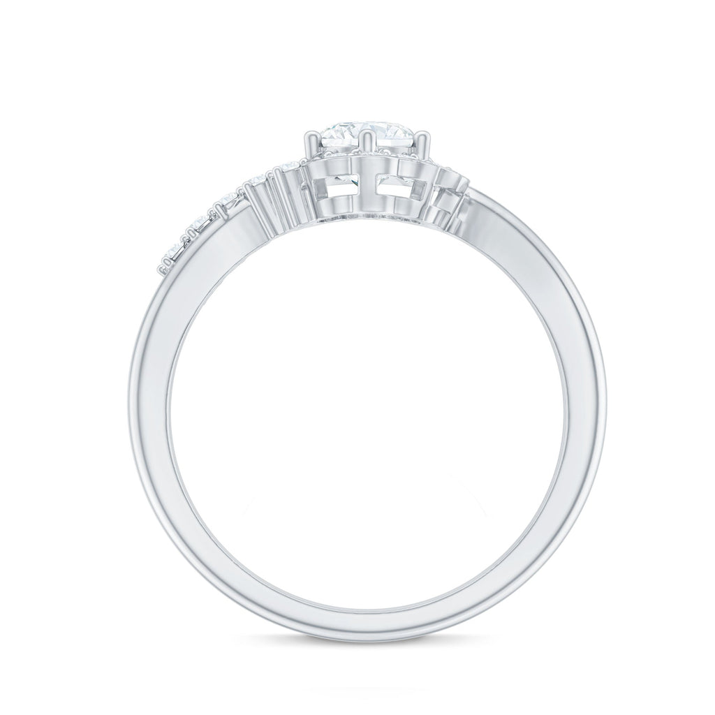 Certified 5 MM Lab Grown Diamond Nature Inspired Engagement Ring