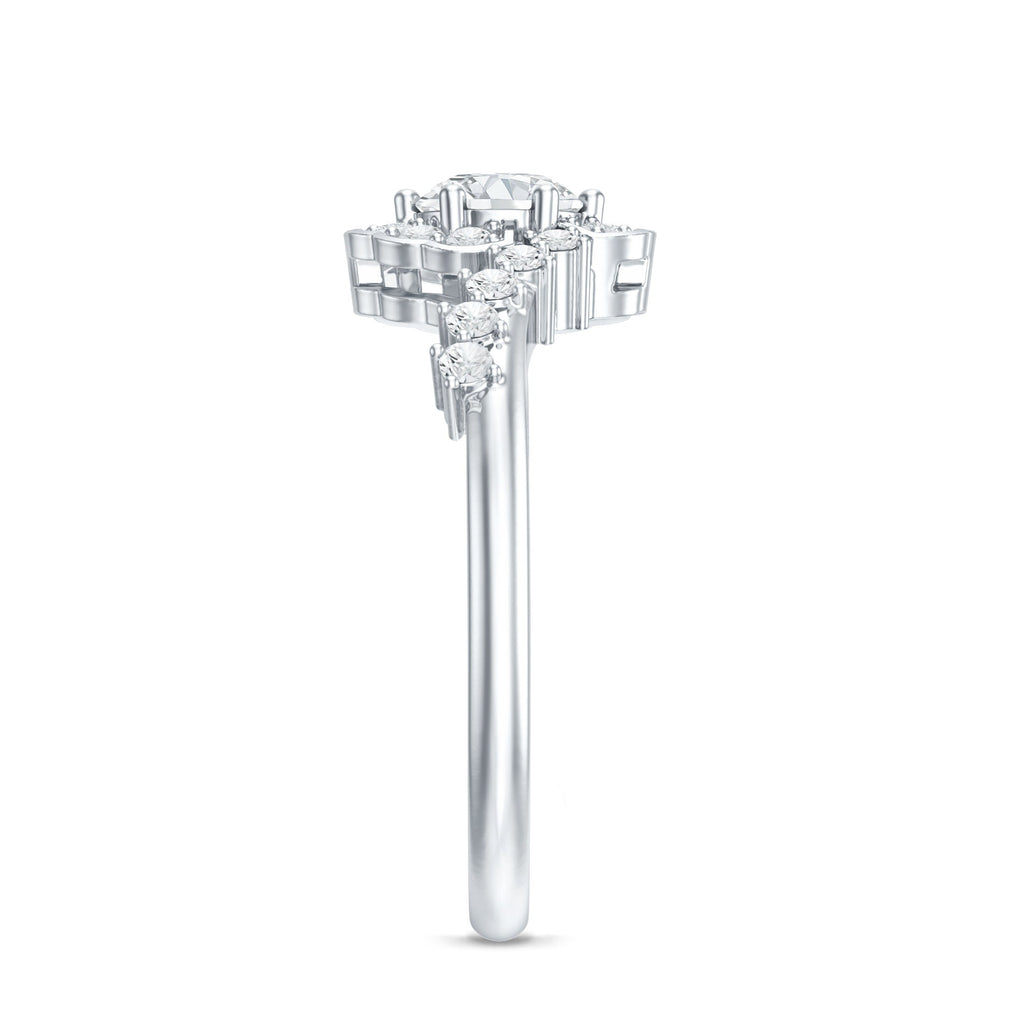 Certified 5 MM Lab Grown Diamond Nature Inspired Engagement Ring