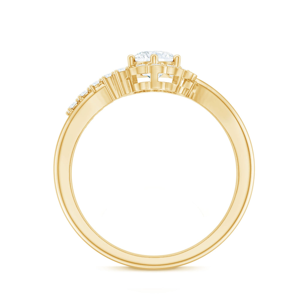 Certified 5 MM Lab Grown Diamond Nature Inspired Engagement Ring