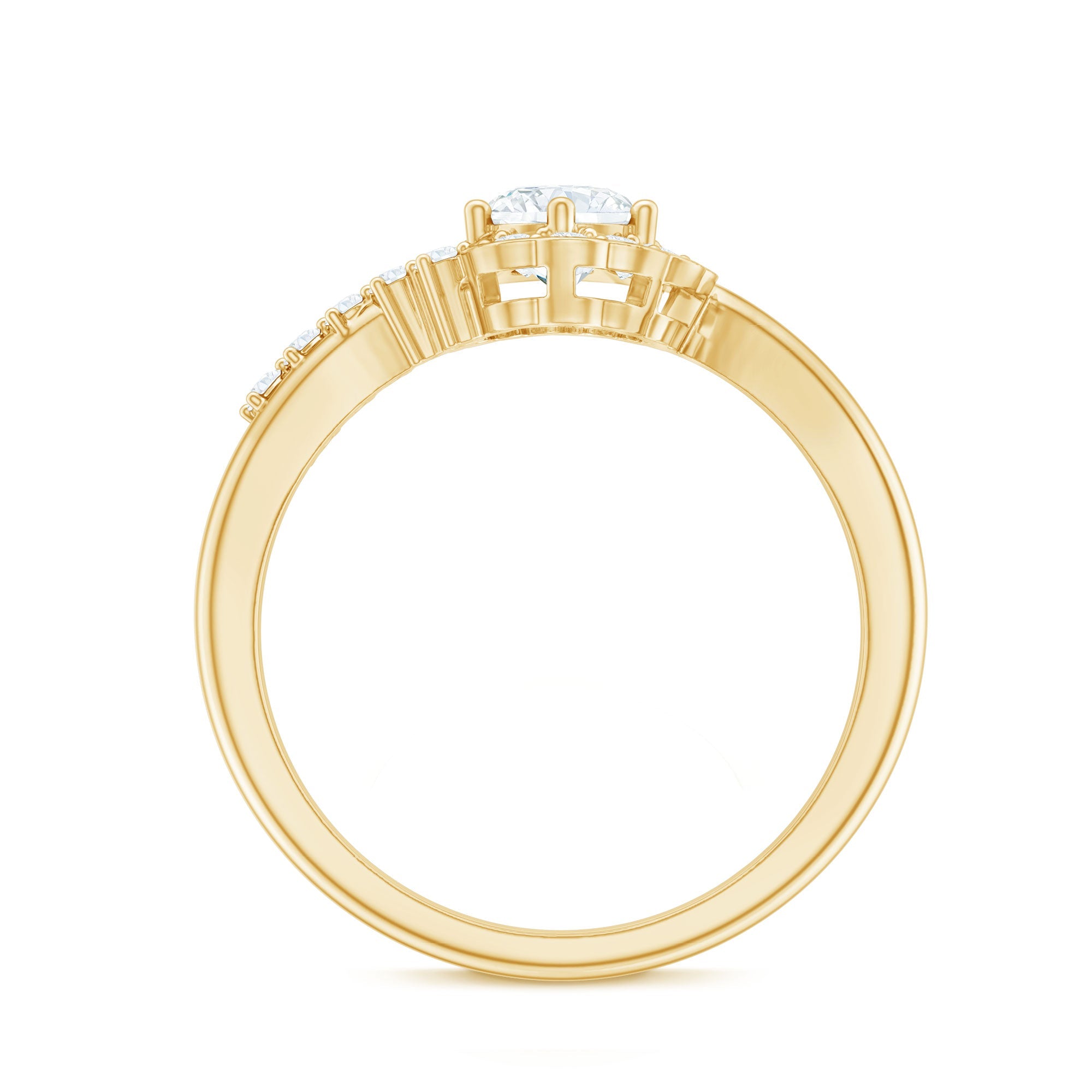 Certified 5 MM Lab Grown Diamond Nature Inspired Engagement Ring