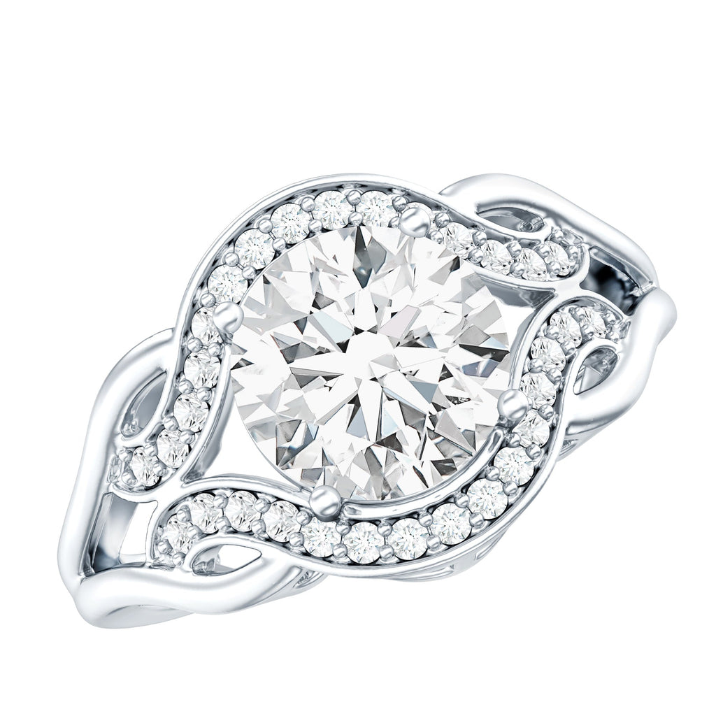 2 Carat Lab Grown Diamond Art Deco Engagement Ring