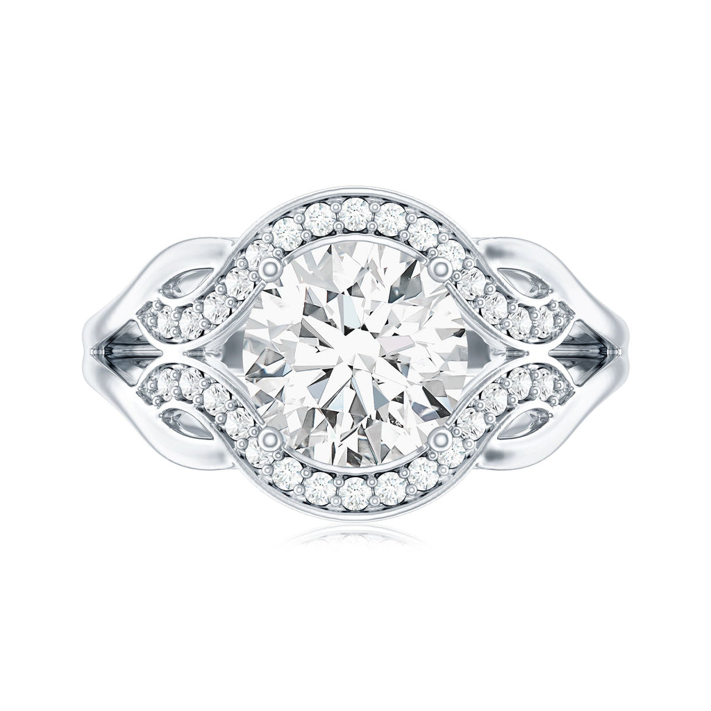 2 Carat Lab Grown Diamond Art Deco Engagement Ring
