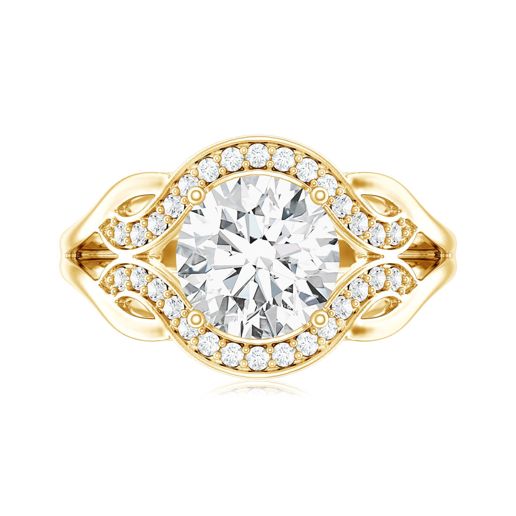 2 Carat Lab Grown Diamond Art Deco Engagement Ring