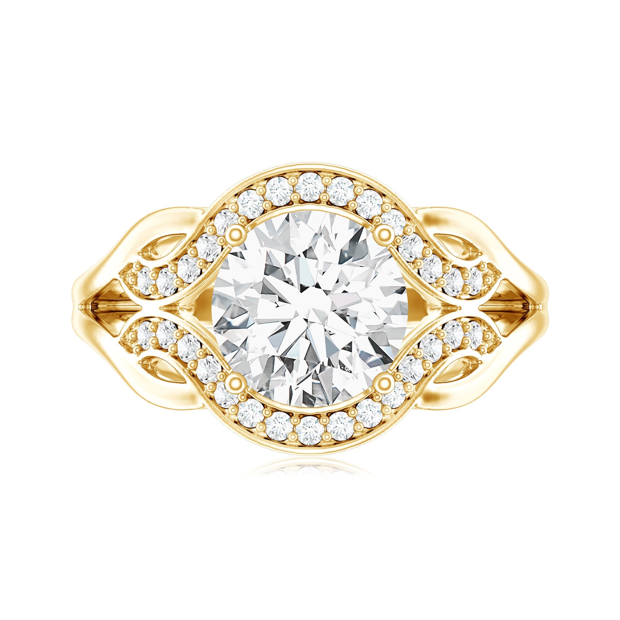 2 Carat Lab Grown Diamond Art Deco Engagement Ring