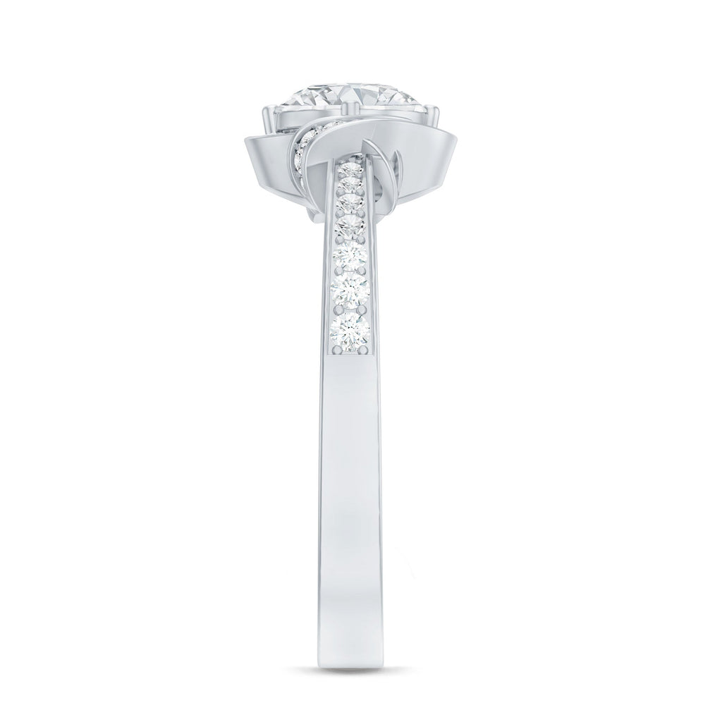 1 Carat Lab Grown Diamond Designer Halo Engagement Ring