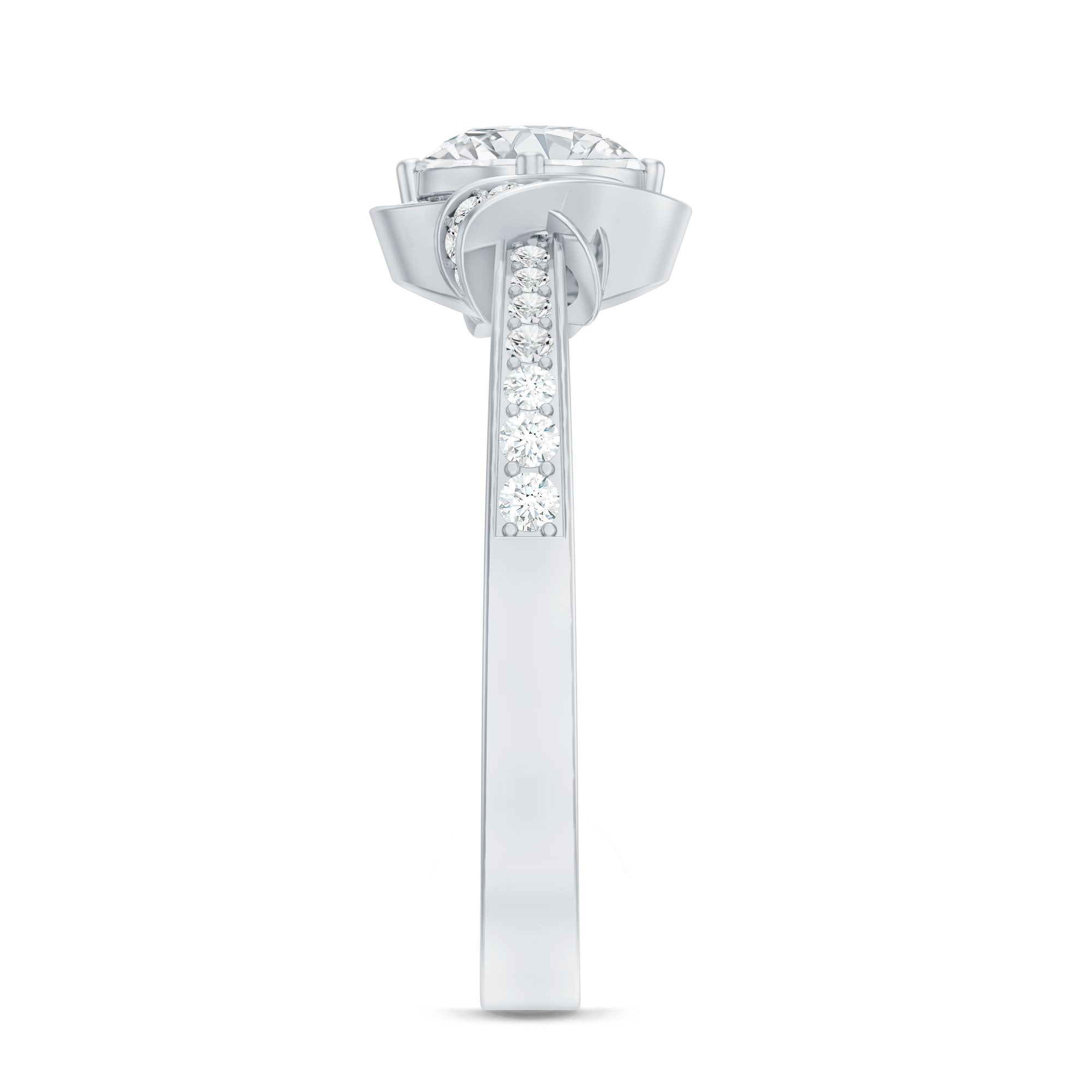 1 Carat Lab Grown Diamond Designer Halo Engagement Ring