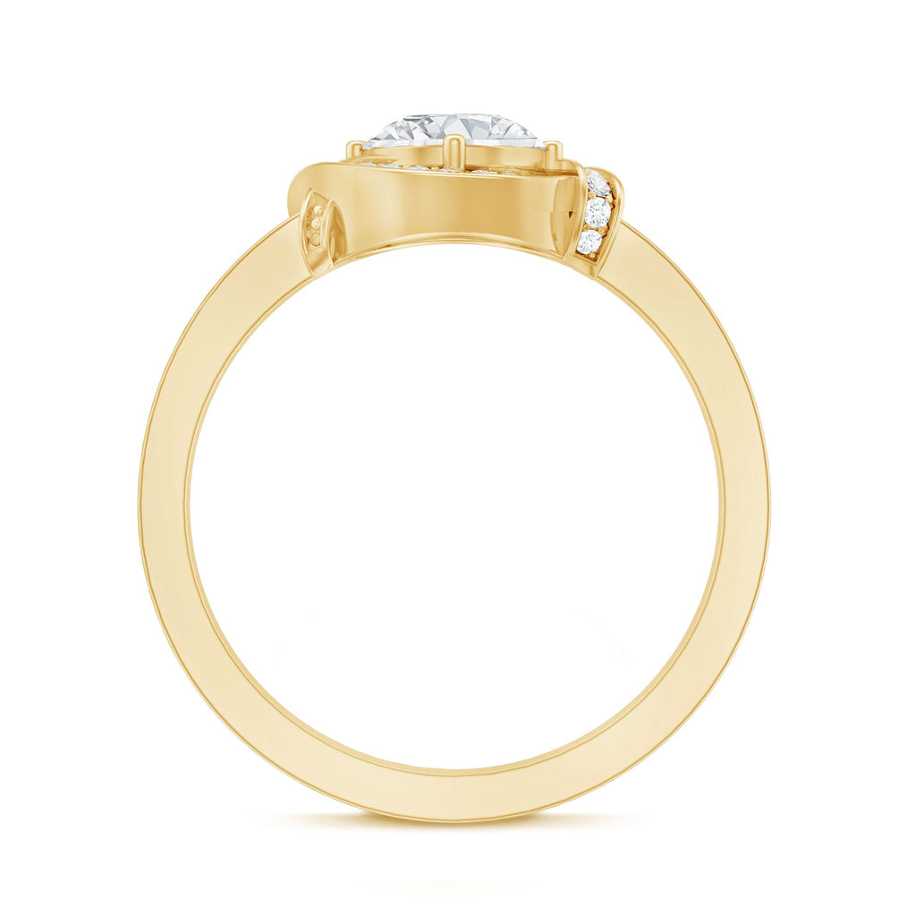 1 Carat Lab Grown Diamond Designer Halo Engagement Ring