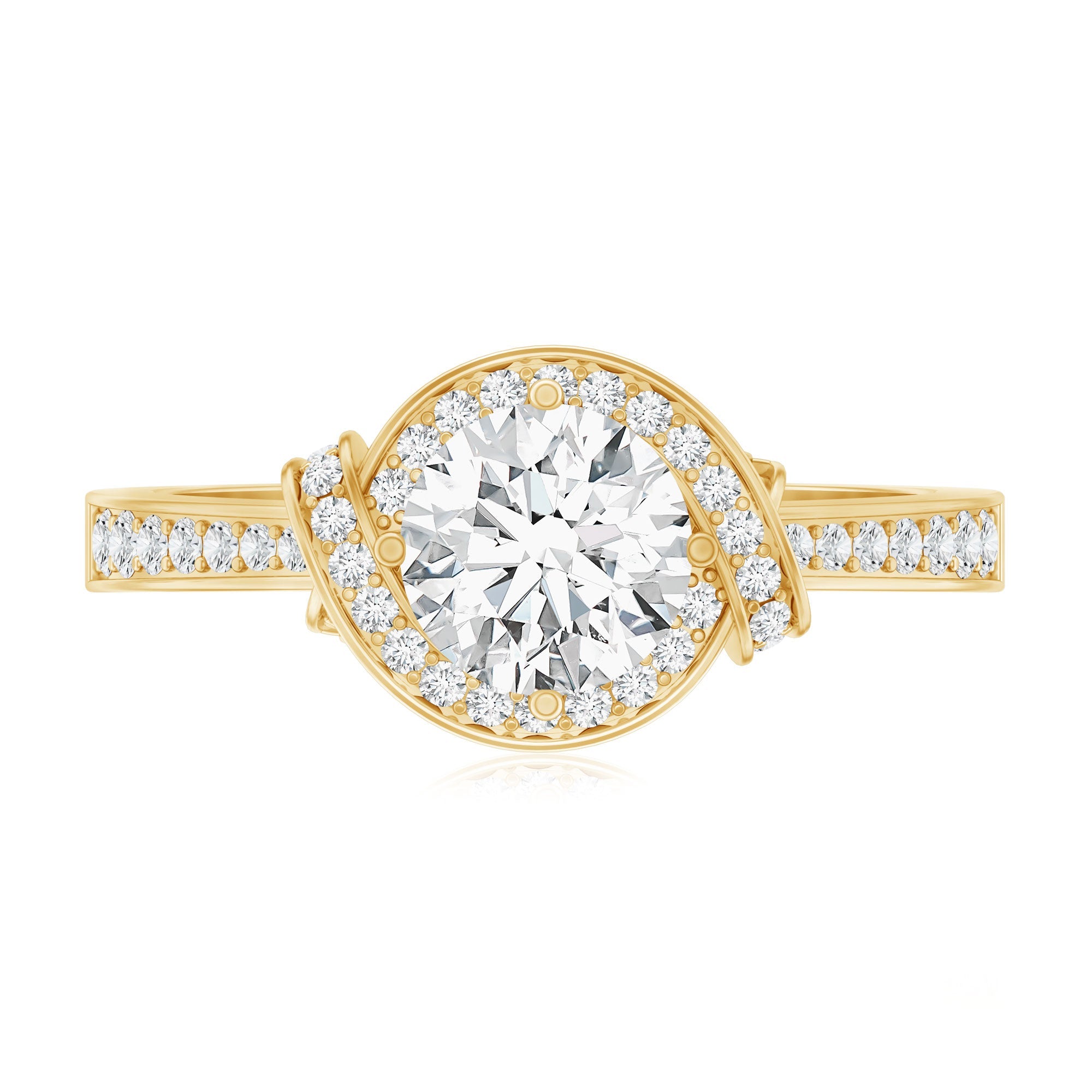 1 Carat Lab Grown Diamond Designer Halo Engagement Ring