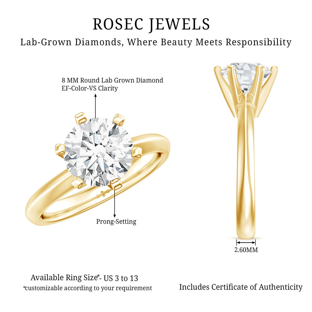 2 Carat Lab Grown Diamond Six Prongs Engagement Ring