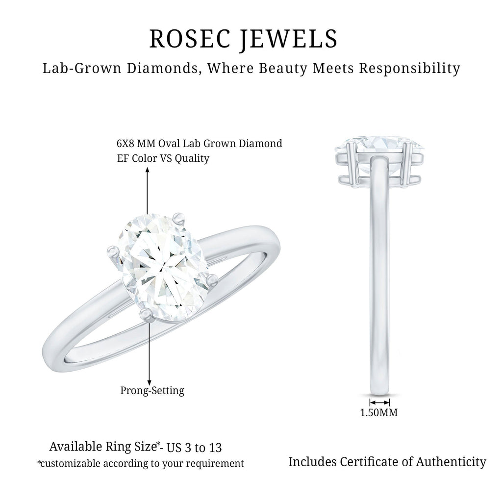 Certified 1 Carat Lab Grown Diamond Engagement Ring
