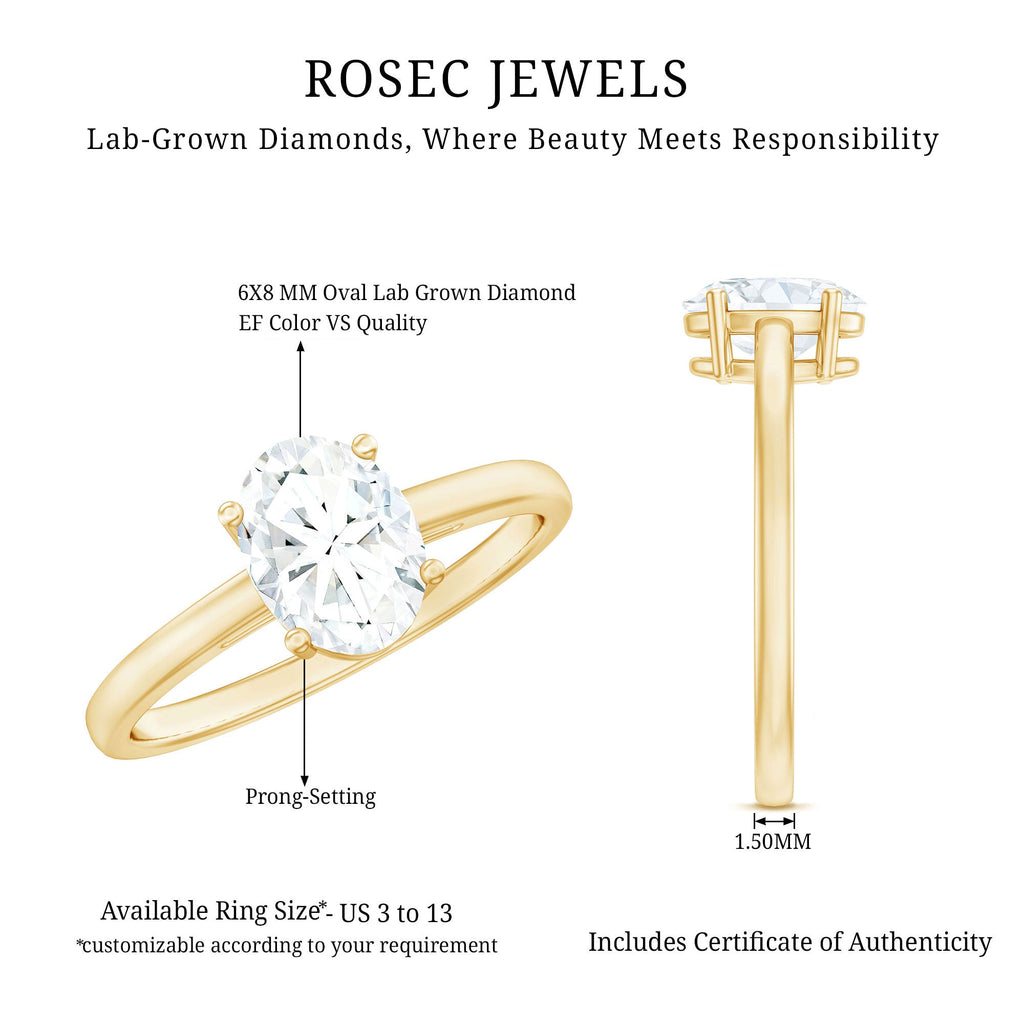 Certified 1 Carat Lab Grown Diamond Engagement Ring
