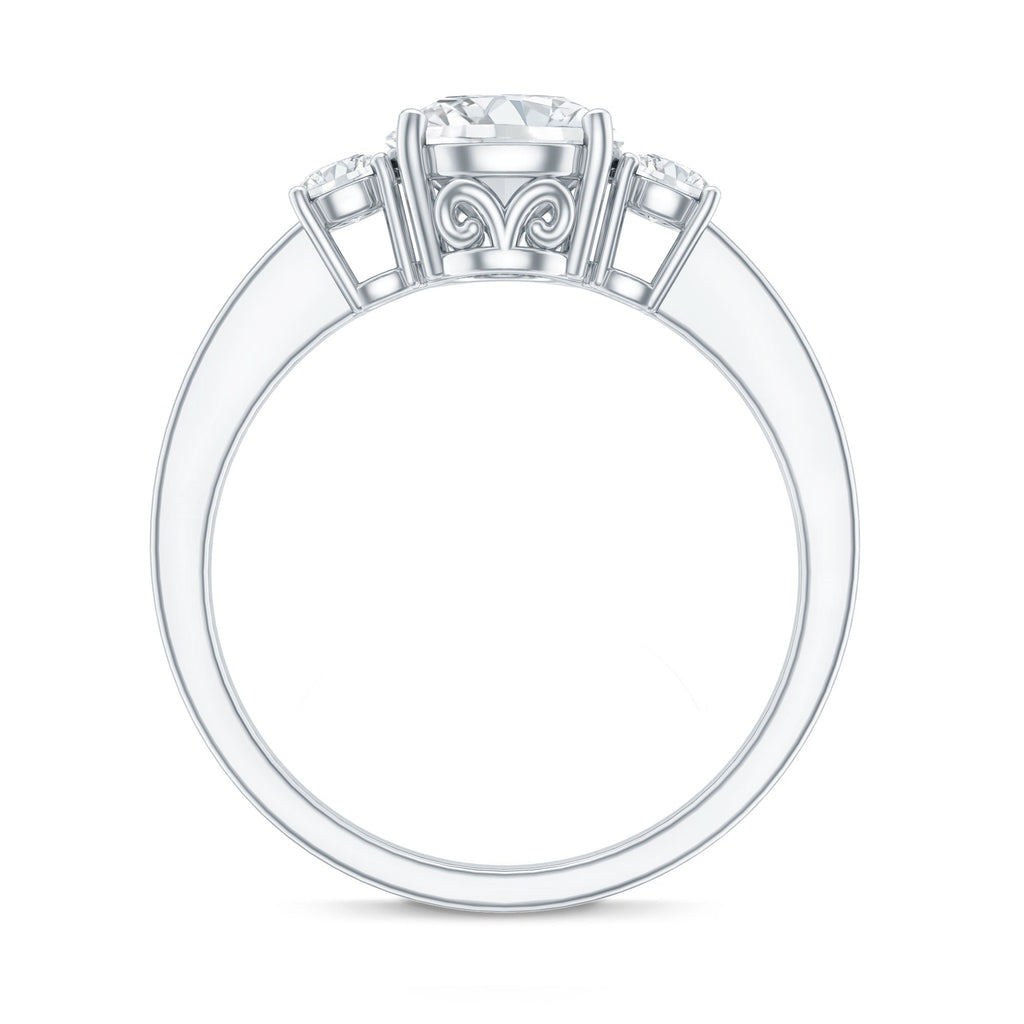 3 Stone Lab Grown Diamond Engagement Ring for Women