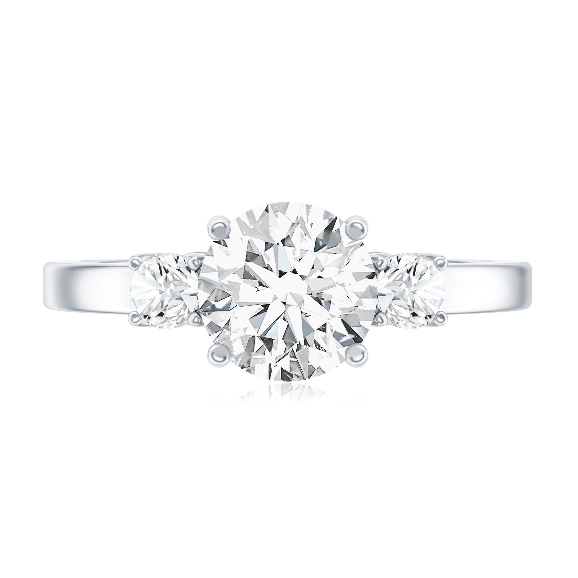 3 Stone Lab Grown Diamond Engagement Ring for Women