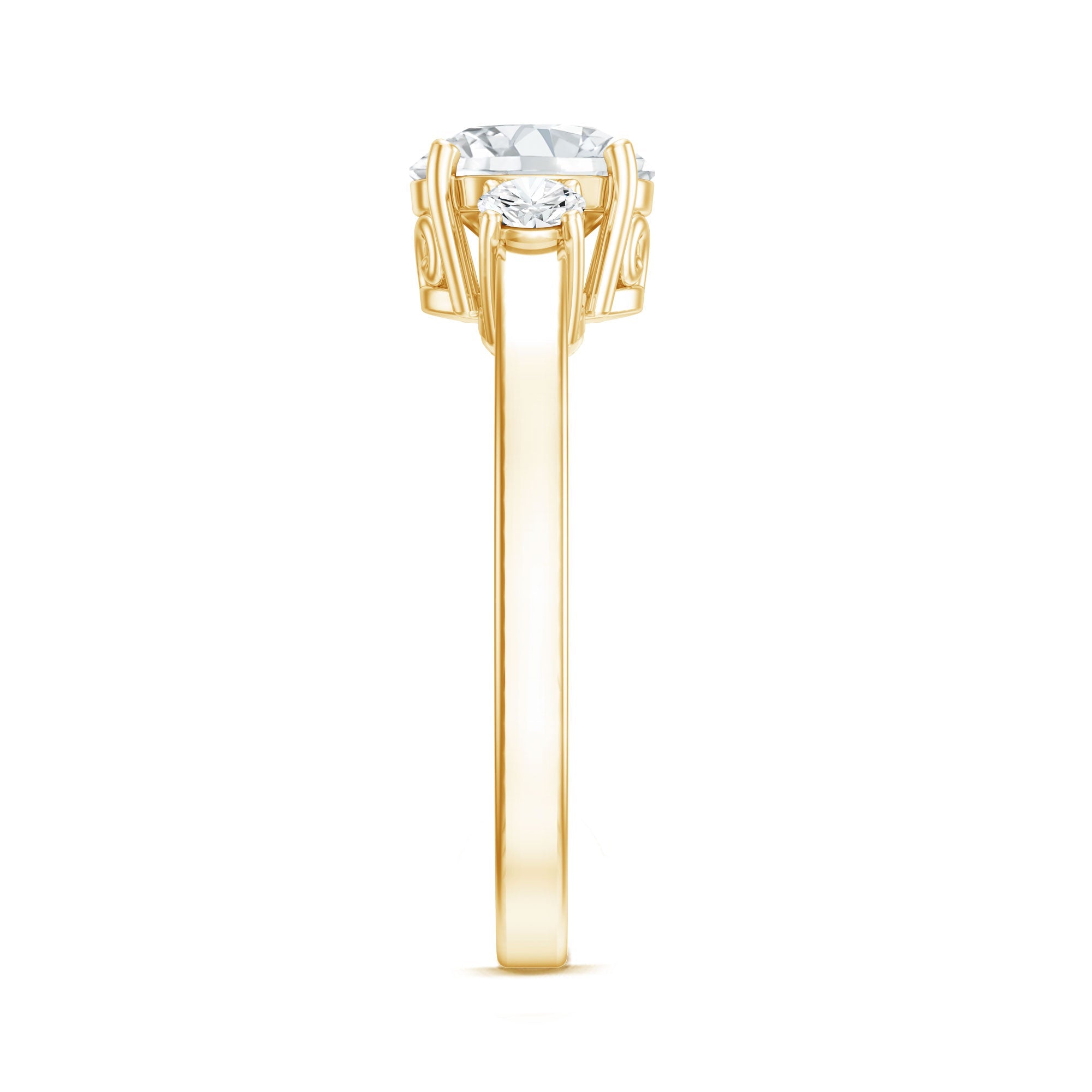 3 Stone Lab Grown Diamond Engagement Ring for Women