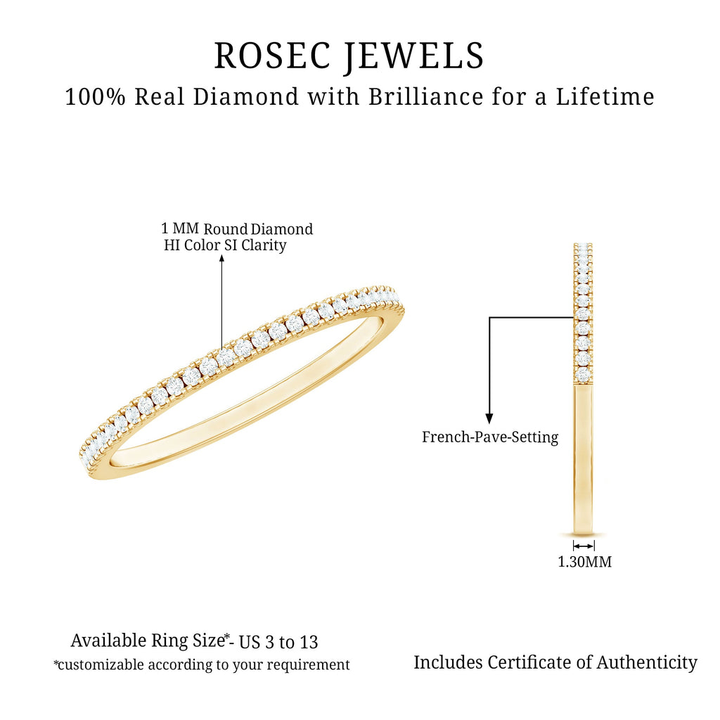 Certified Diamond Half Eternity Ring in Pave Setting