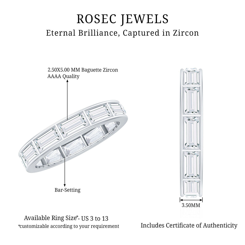 Baguette Cut Zircon East West Full Eternity Band Ring