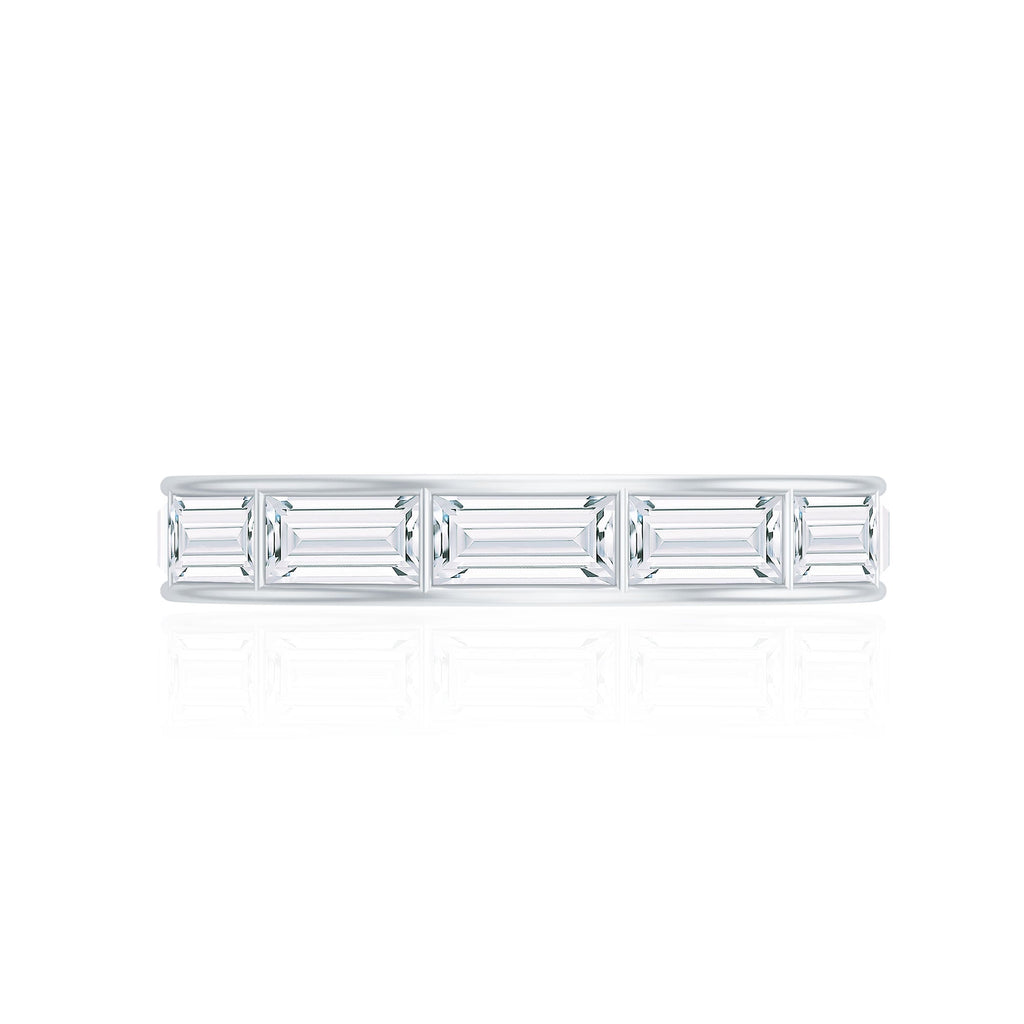 Baguette Cut Zircon East West Full Eternity Band Ring