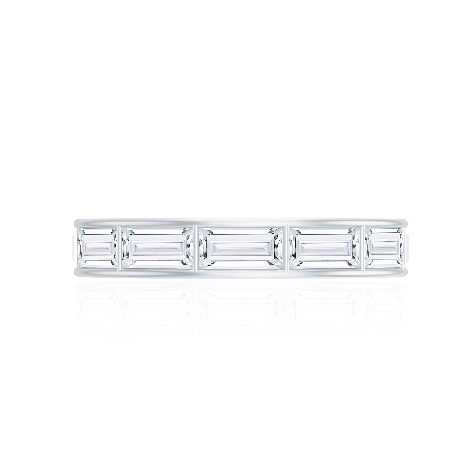 Baguette Cut Zircon East West Full Eternity Band Ring