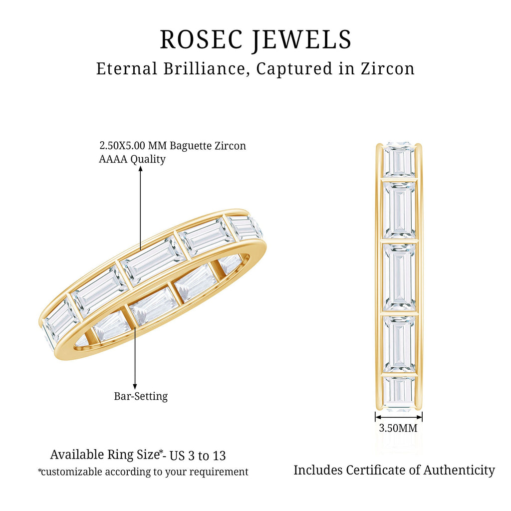Baguette Cut Zircon East West Full Eternity Band Ring