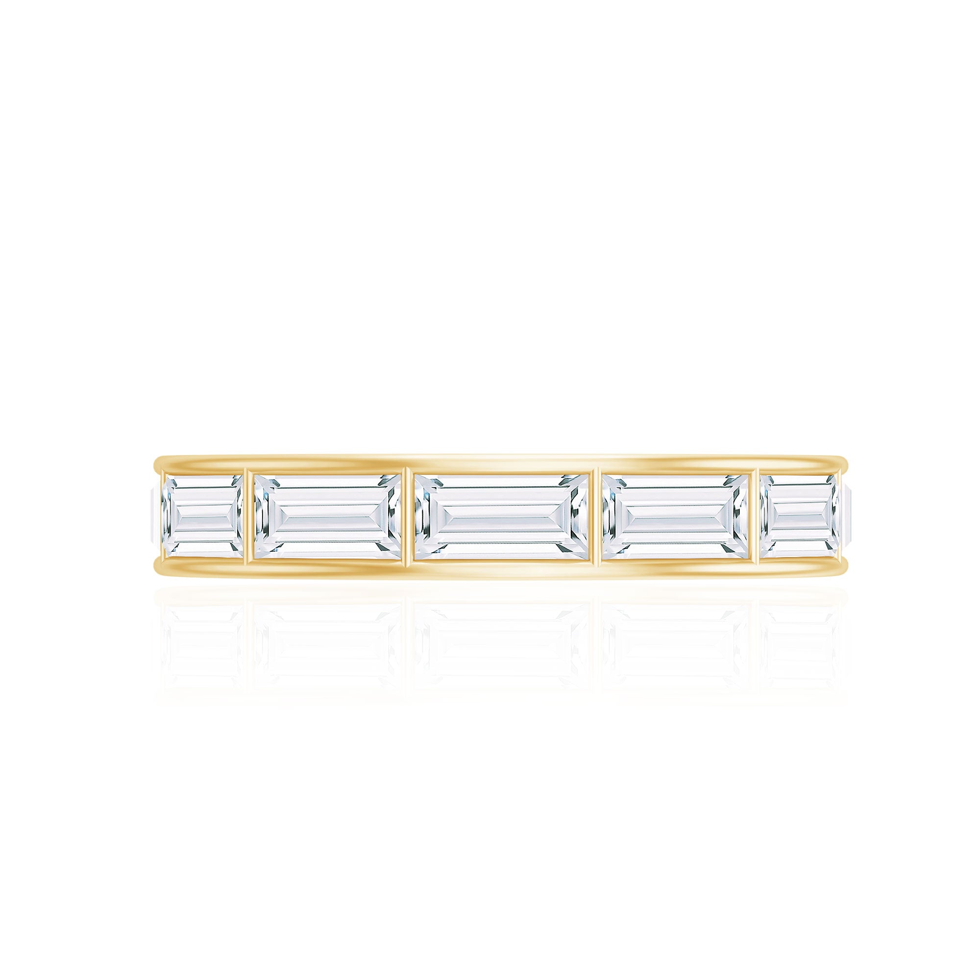 Baguette Cut Zircon East West Full Eternity Band Ring