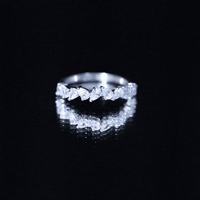 1.50 CT Pear Cut Zircon Elegant Eternity Ring