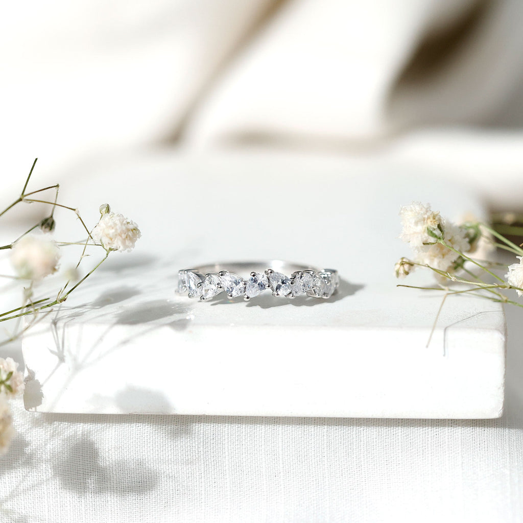 1.50 CT Pear Cut Zircon Elegant Eternity Ring